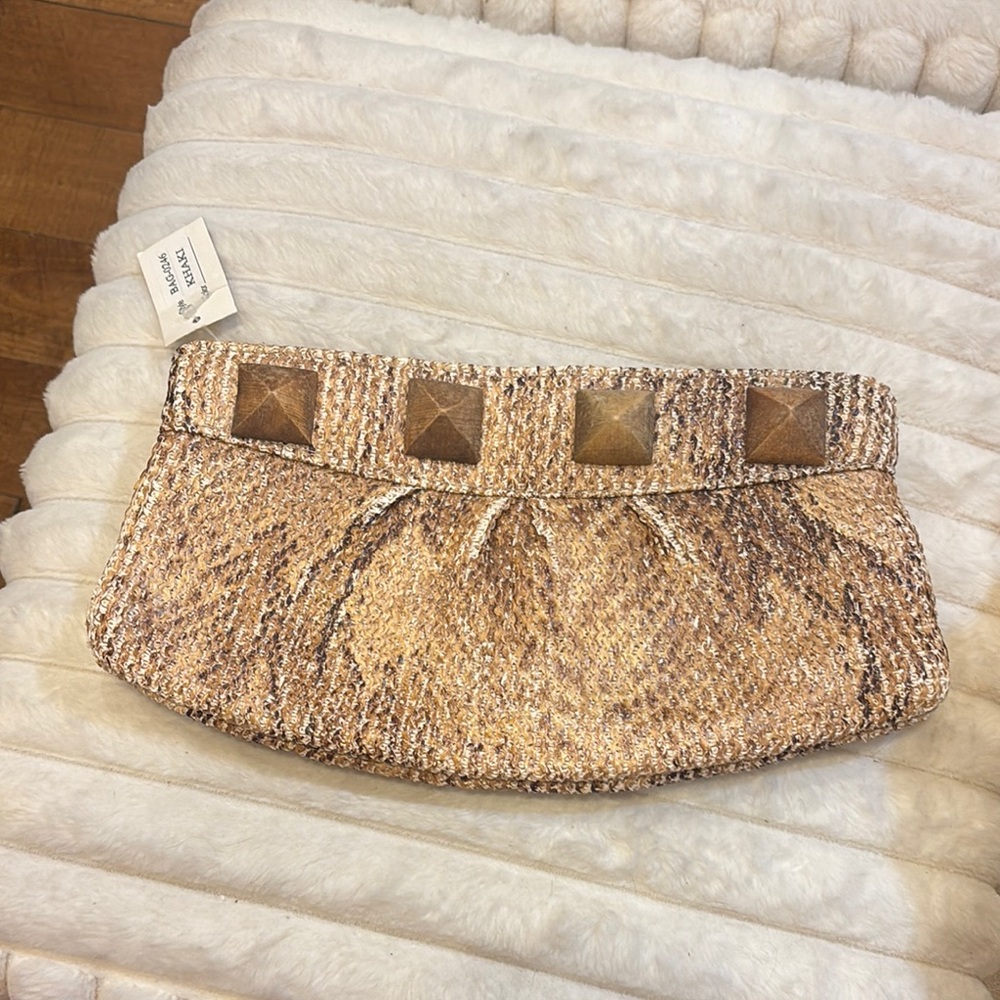 Boutine LA Tan Woven Clutch Wristlet
